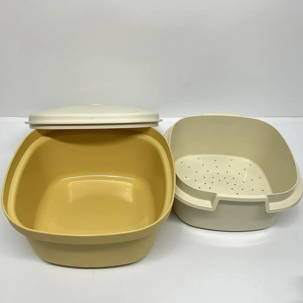 Vintage Tupperware Multi Server Steamer 3 Qt Container With Insert 888-1 USA